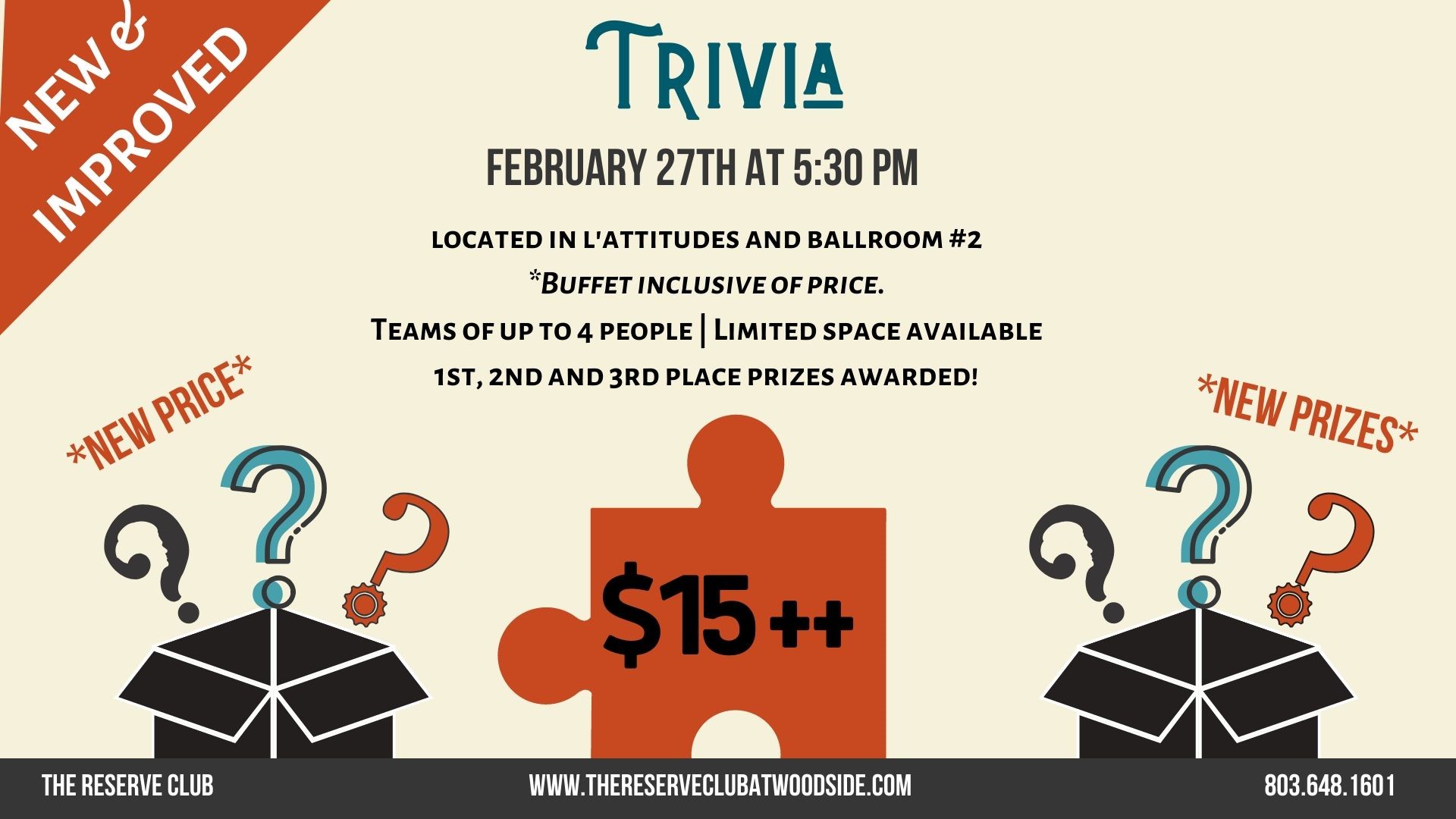 Trivia @ The Reserve Club (L'Attitudes and Ballroom #2)