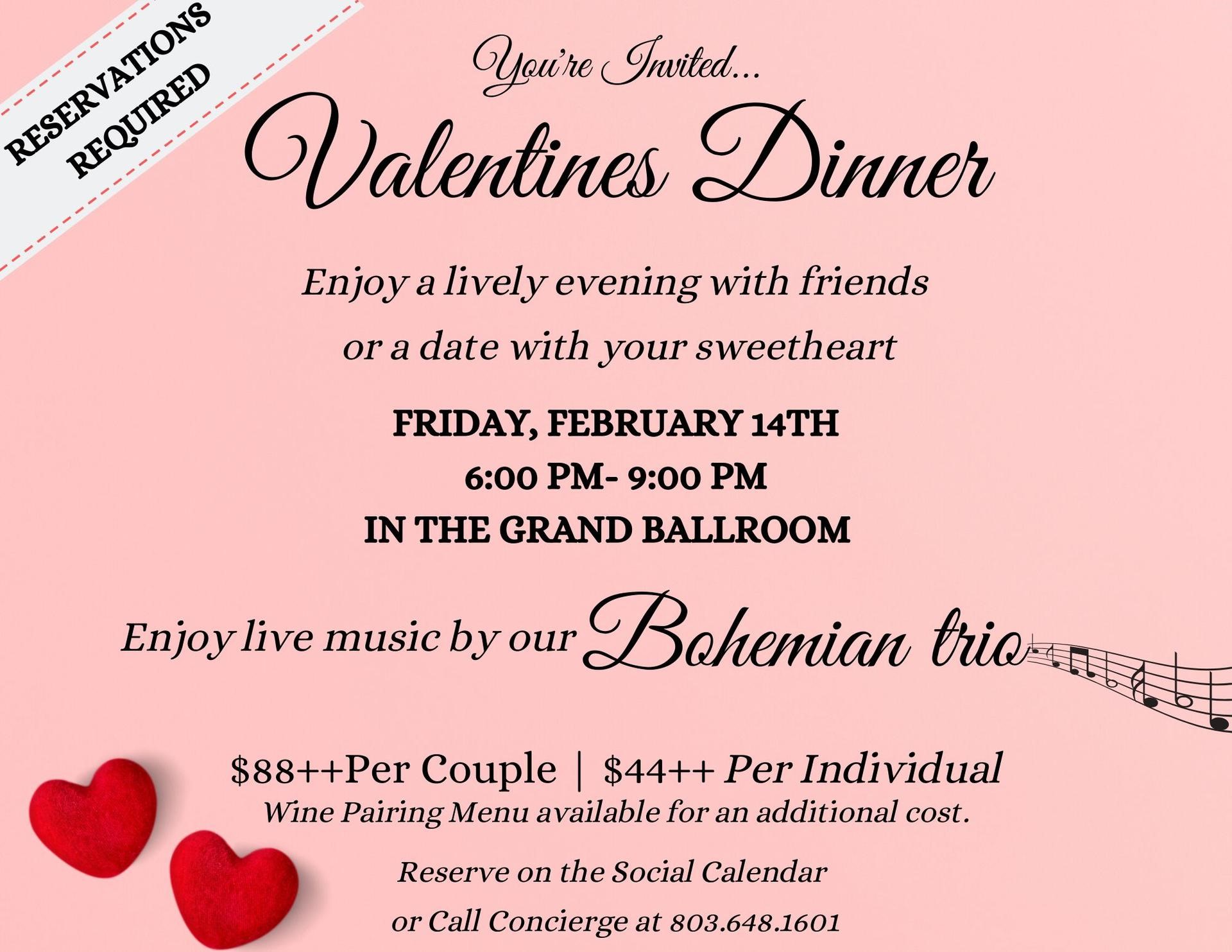 Valentines Dinner @ The Reserve Club ( Grand Ballroom